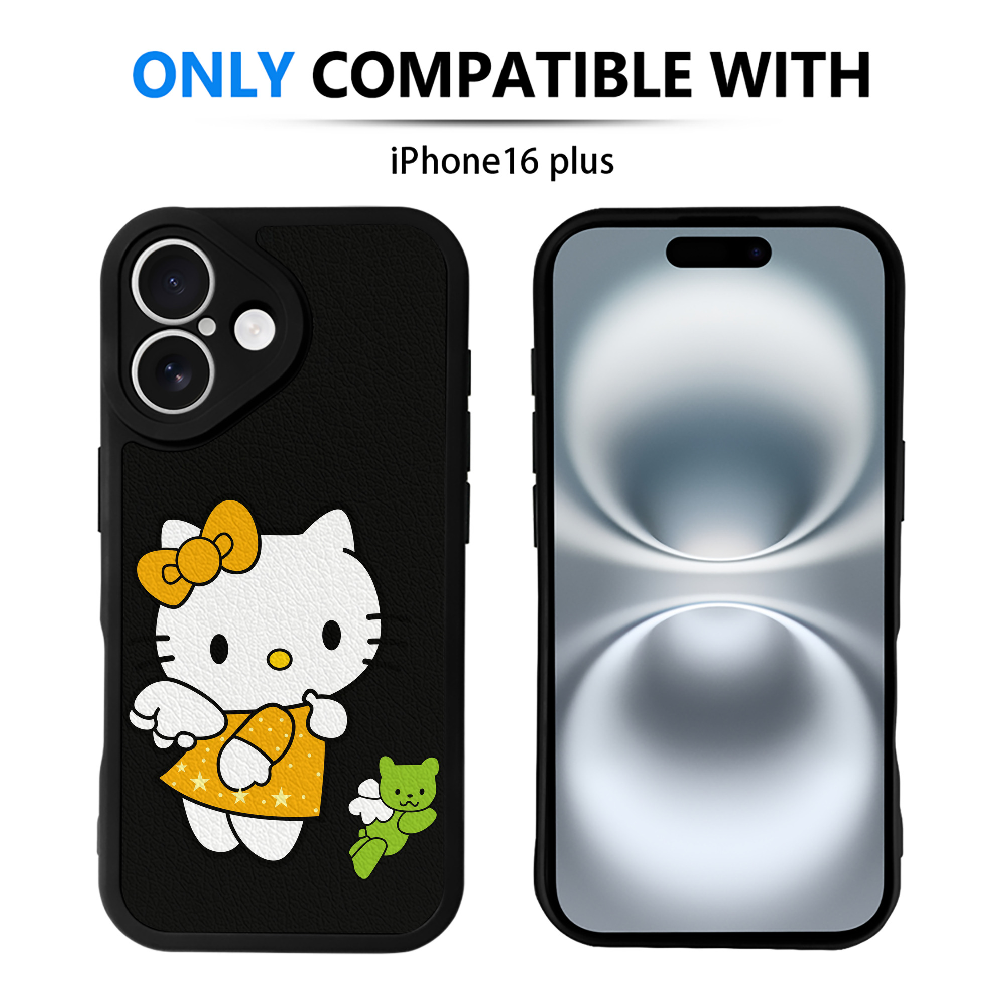 （画像用） Hello Kitty ハローキティ 【iPhone 16シリーズ対応】シリコンスマホケース（レザー調） 材質：シリコン